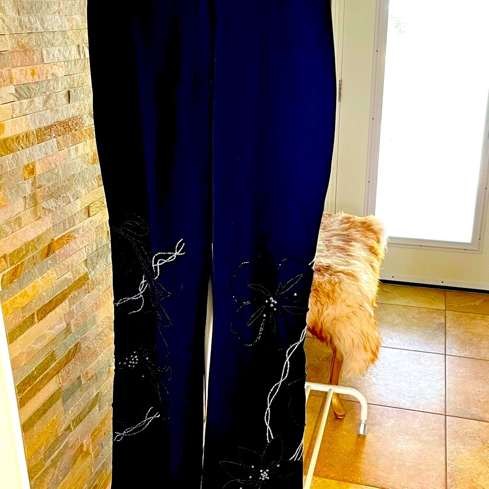 Black Pants Beaded Front & Back LN